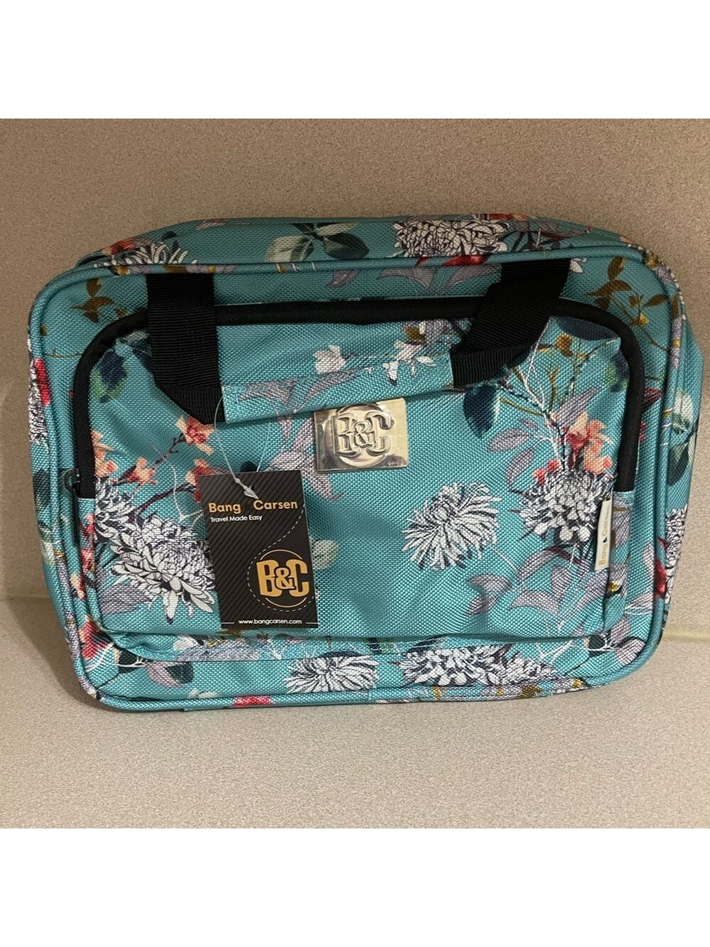 Teal Floral Travel Bag